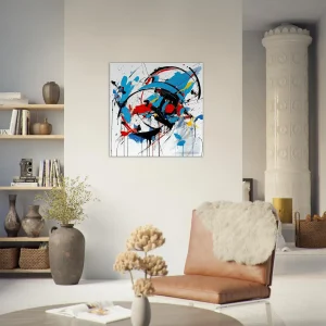 Art Abstrait Bleu rouge noir Georges Mathieu art abstrait bleu rouge noir georges mathieu