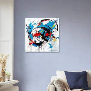 Art Abstrait Bleu rouge noir Georges Mathieu art abstrait bleu rouge noir georges mathieu