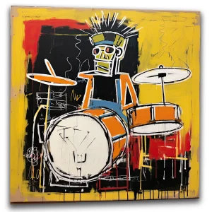 batteur musicien abstrait style basquiat