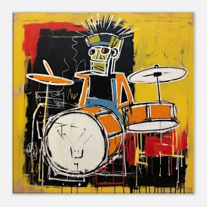 batteur musicien abstrait style basquiat