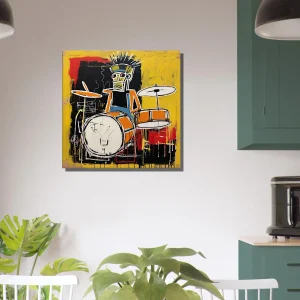 batteur musicien abstrait style basquiat