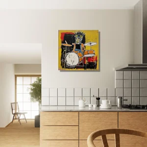 batteur musicien abstrait style basquiat