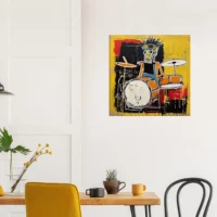 batteur musicien abstrait style basquiat