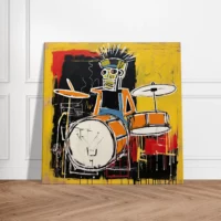 batteur musicien abstrait style basquiat