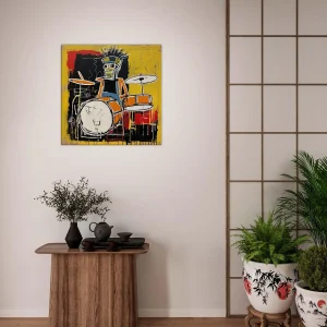 batteur musicien abstrait style basquiat