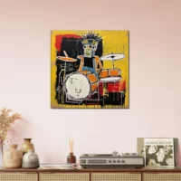 batteur musicien abstrait style basquiat