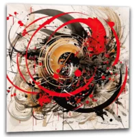 Tableau Abstrait Calligraphie Gris Rouge abstrait calligraphie gris rouge