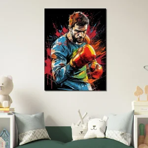 boxeur dessin et explosion de peinture rouge07