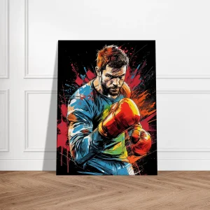 boxeur dessin et explosion de peinture rouge08
