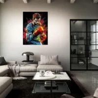 Boxeur Dessin et explosion de peinture rouge boxeur dessin et explosion de peinture rouge12