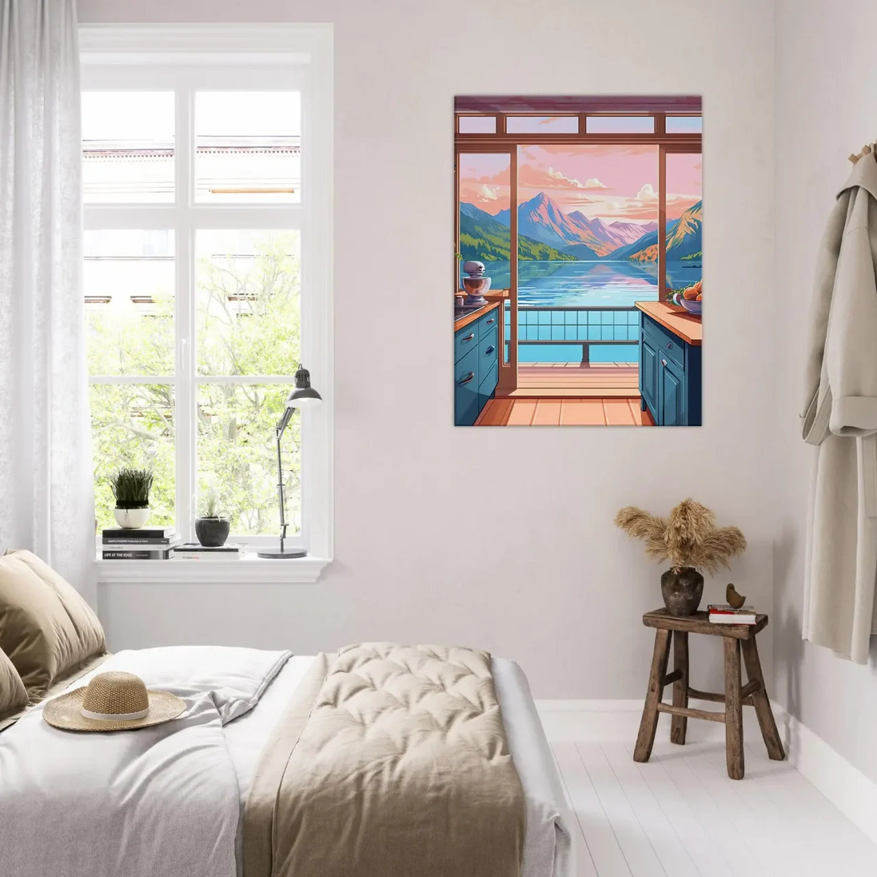 Cuisine avec vue sur lac et montagnes cuisine avec vue sur lac et montagnes