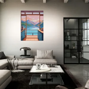 Cuisine avec vue sur lac et montagnes cuisine avec vue sur lac et montagnes