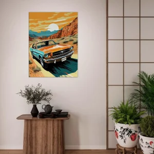 Ford Mustang roulant dans le désert d’Arizona ford mustant roulant dans le désert d'arizona