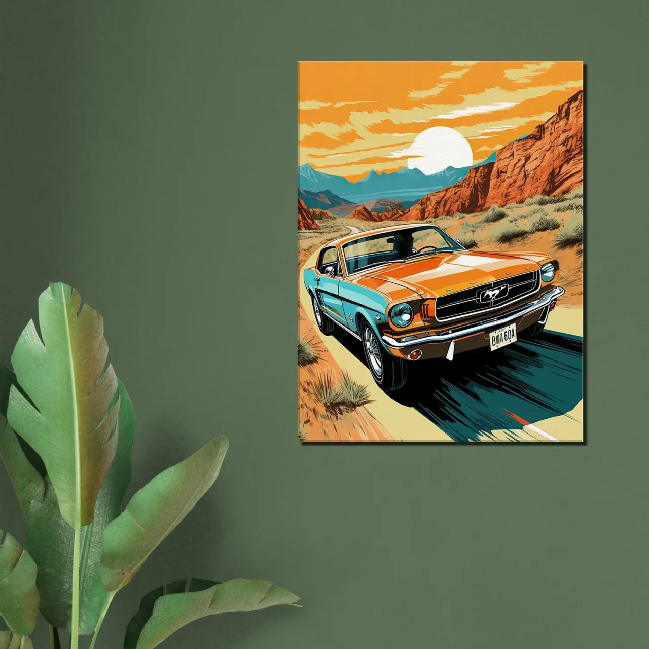 Ford Mustang roulant dans le désert d’Arizona ford mustant roulant dans le désert d'arizona