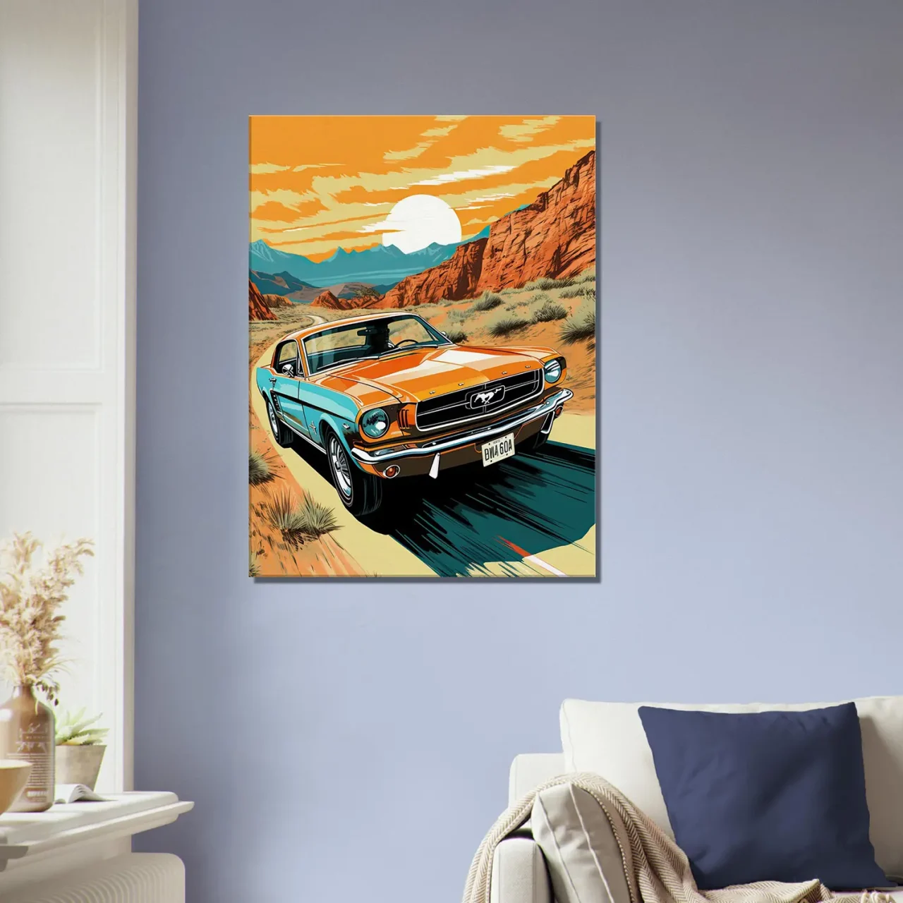 Ford Mustang roulant dans le désert d’Arizona ford mustant roulant dans le désert d'arizona