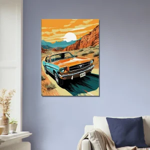 Ford Mustang roulant dans le désert d’Arizona ford mustant roulant dans le désert d'arizona