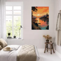 Tableau Lac de Côme au coucher du soleil lac de come au coucher du soleil