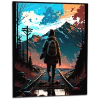 Cadre Marchant sur des rails dans les montagnes marchant sur des rails dans les montagnes