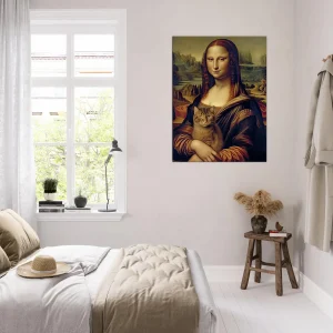 mona lisa tenant un chat dans ses bras