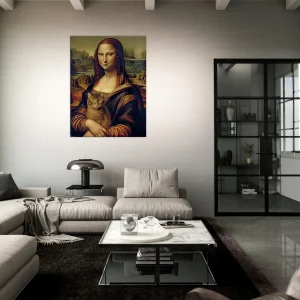mona lisa tenant un chat dans ses bras