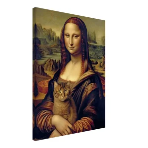 mona lisa tenant un chat dans ses bras