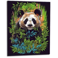 Cadre Panda dans une forêt de bambous panda dans une forêt de bambous
