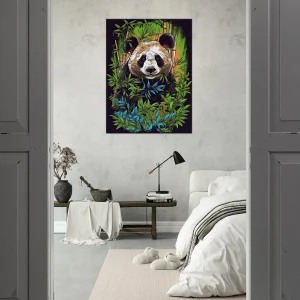 Cadre Panda dans une forêt de bambous panda dans une forêt de bambous