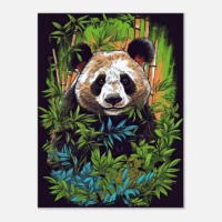 Cadre Panda dans une forêt de bambous panda dans une forêt de bambous