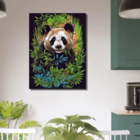 Cadre Panda dans une forêt de bambous panda dans une forêt de bambous