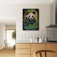 Cadre Panda dans une forêt de bambous panda dans une forêt de bambous