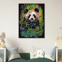 Cadre Panda dans une forêt de bambous panda dans une forêt de bambous