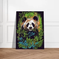 Cadre Panda dans une forêt de bambous panda dans une forêt de bambous