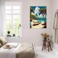 paysage de guadeloupe bateaux sur la plage