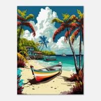 paysage de guadeloupe bateaux sur la plage
