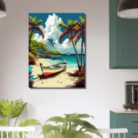 paysage de guadeloupe bateaux sur la plage