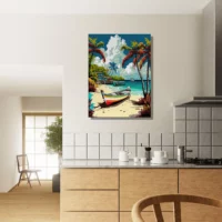 paysage de guadeloupe bateaux sur la plage