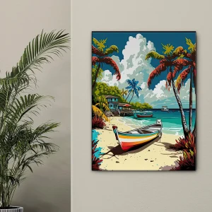 Paysage de Guadeloupe Bateaux sur la plage paysage de guadeloupe bateaux sur la plage