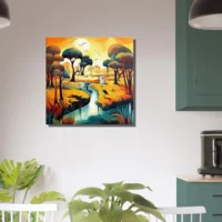 peinture paysage, nature et environnement inspiré d'abed abdi