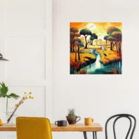 peinture paysage, nature et environnement inspiré d'abed abdi