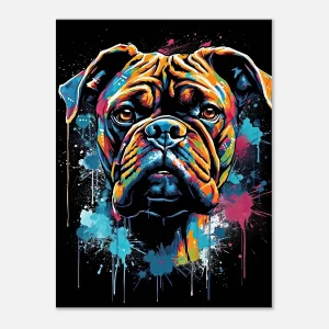 portrait d'un chien boxer style peinture graffiti