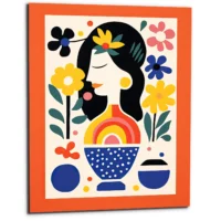 Tableau style Matisse – Femme et fleurs tableau style matisse femme et fleurs