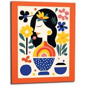 Tableau style Matisse – Femme et fleurs
