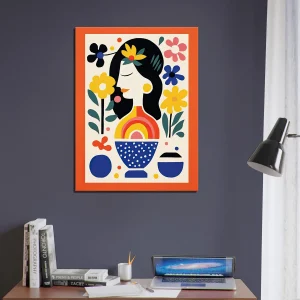 Tableau style Matisse – Femme et fleurs tableau style matisse femme et fleurs