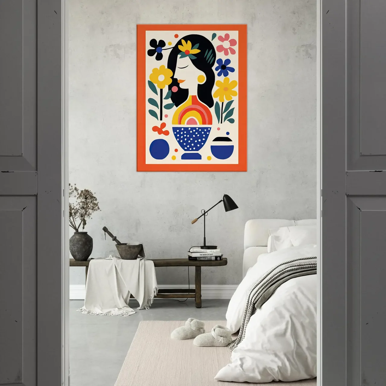 Tableau style Matisse – Femme et fleurs tableau style matisse femme et fleurs