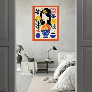 Tableau style Matisse – Femme et fleurs tableau style matisse femme et fleurs