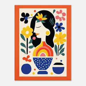 Tableau style Matisse – Femme et fleurs tableau style matisse femme et fleurs