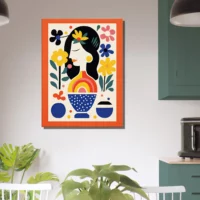 Tableau style Matisse – Femme et fleurs tableau style matisse femme et fleurs