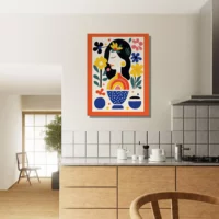 Tableau style Matisse – Femme et fleurs tableau style matisse femme et fleurs