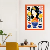 Tableau style Matisse – Femme et fleurs tableau style matisse femme et fleurs