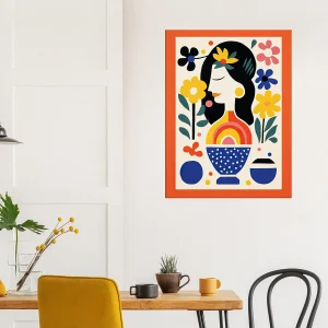 Tableau style Matisse – Femme et fleurs tableau style matisse femme et fleurs